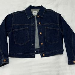 OAT New York Cropped Dark Denim Jean Jacket