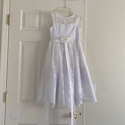 White  Flower Girl Dress Size 6/8