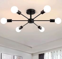 Brand new Modern 6-Light Black Ceiling Chandelier