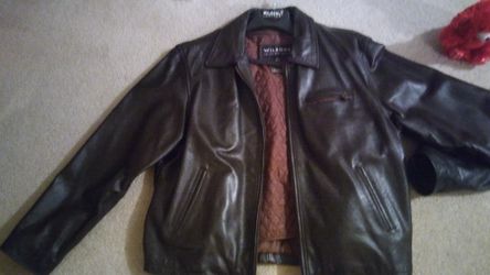Mens Leather jackets Wilsons 1 blk,SOLD, 1 brown, $125 ea