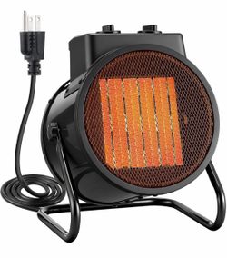 Gulfmew Electric Heater for Indoor Use, 1500W Quick Heating Portable Garage Heater with 90 Adjustable Angle, Space Warmer Suitable for Greenhouse Gara