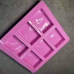 2  6-cavity pink silicone mold for baking or crafts