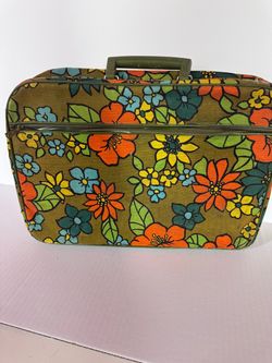 Vintage Floral Canvas Suitcase
