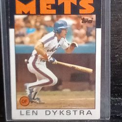 1986 Topps  New York Mets Len Dykstra Baseball Card.