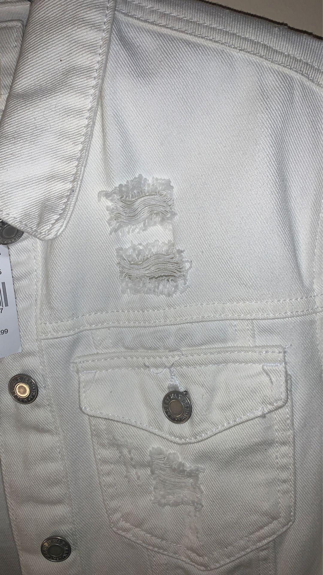 White Distressed Denim Jacket