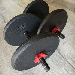 40 Lb (18kg) Weights Pair With Adjustsble Dumbell Handle