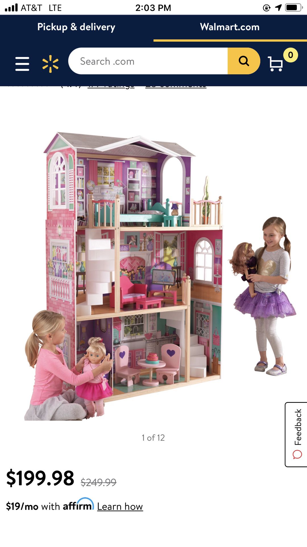 18” Doll House Without Furniture