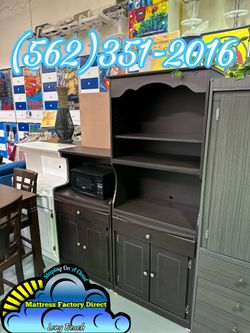 Microwave stand new cafe brown kitchen dresser cabinet