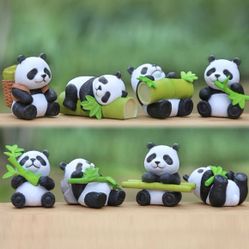 Panda Set Of 8 Figure