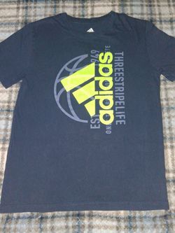 Size 10-12 Adidas Graphic T-Shirt Navy Blue