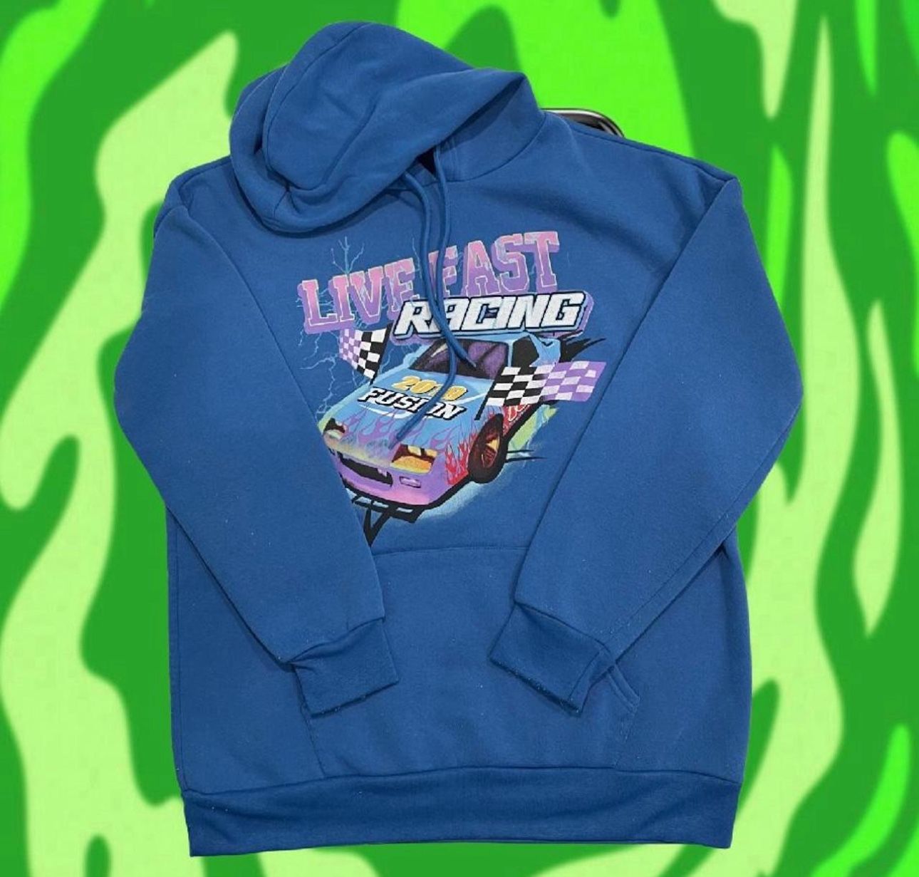 'Live Fast Racing' Car Hoodie