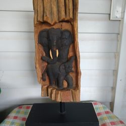 Hand carved elephant sculpture / Home decor