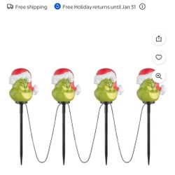 The Grinch Pathway Stakes Yard Decor Christmas Decoration Decoracion De Yarda Para Navidad