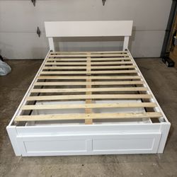 White Full Size Bed Frame 