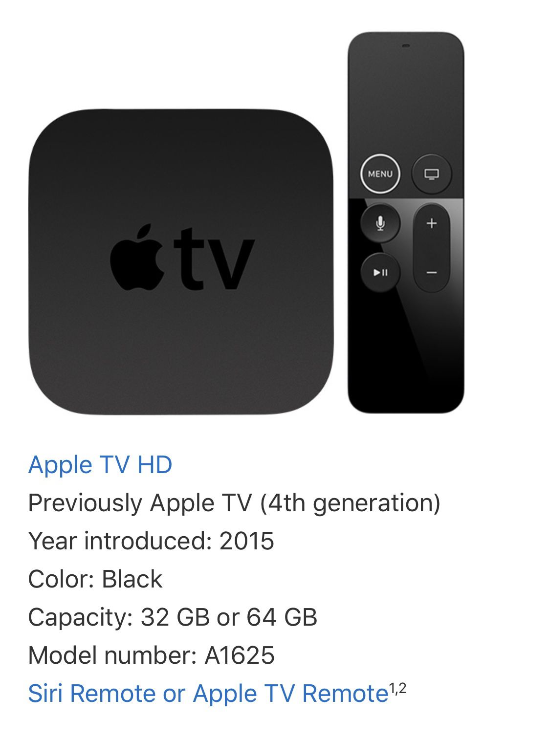 32gb Apple TV HD (4th Generation)