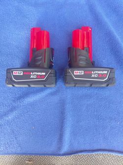 Milwaukee m12  battery  two 3.0 $75 both new open box cash no zell pick up beaumont ca serious buyers