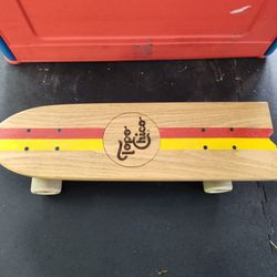 $60 firm, Yes, It's Available, Mini Cruiser Skateboard, 25 Inch, Morgan Pro Series LMF 65mm Blood Orange wheels, Caliber trucks, 'topo chico' griptape