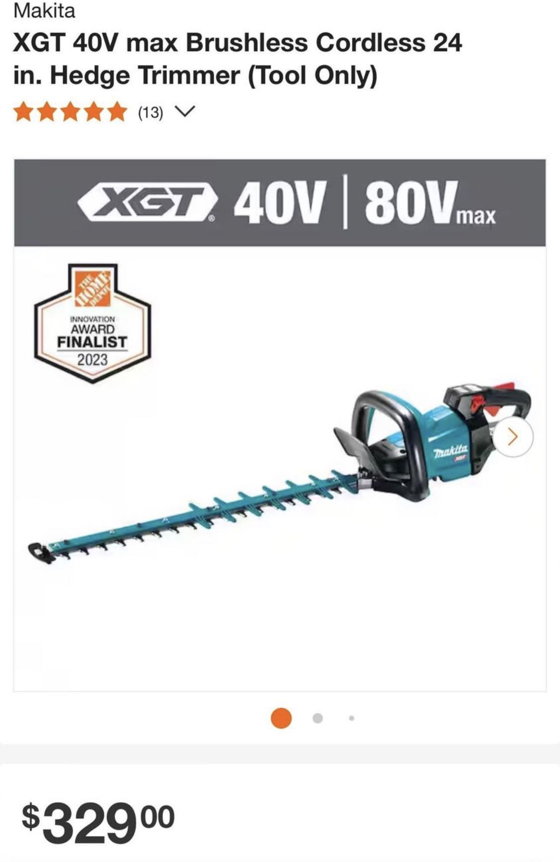 Makita XGT 40V max Brushless Cordless 24 in. Hedge Trimmer (Tool Only