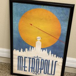 Framed Metropolis (Superman) Travel Poster