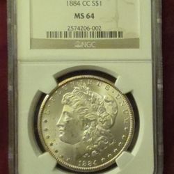 1884cc Silver Morgan Dollar MS64