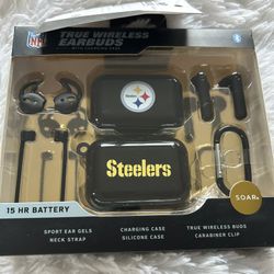 NFL Steelers Wireless Ear Buds With Charging Case