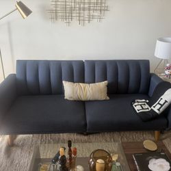 Novagratz Blue Futon/Sleeper Sofa