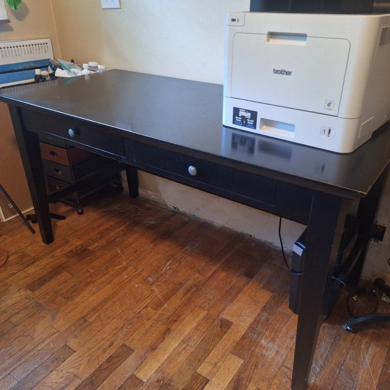 Black Solid Wood Office Desk