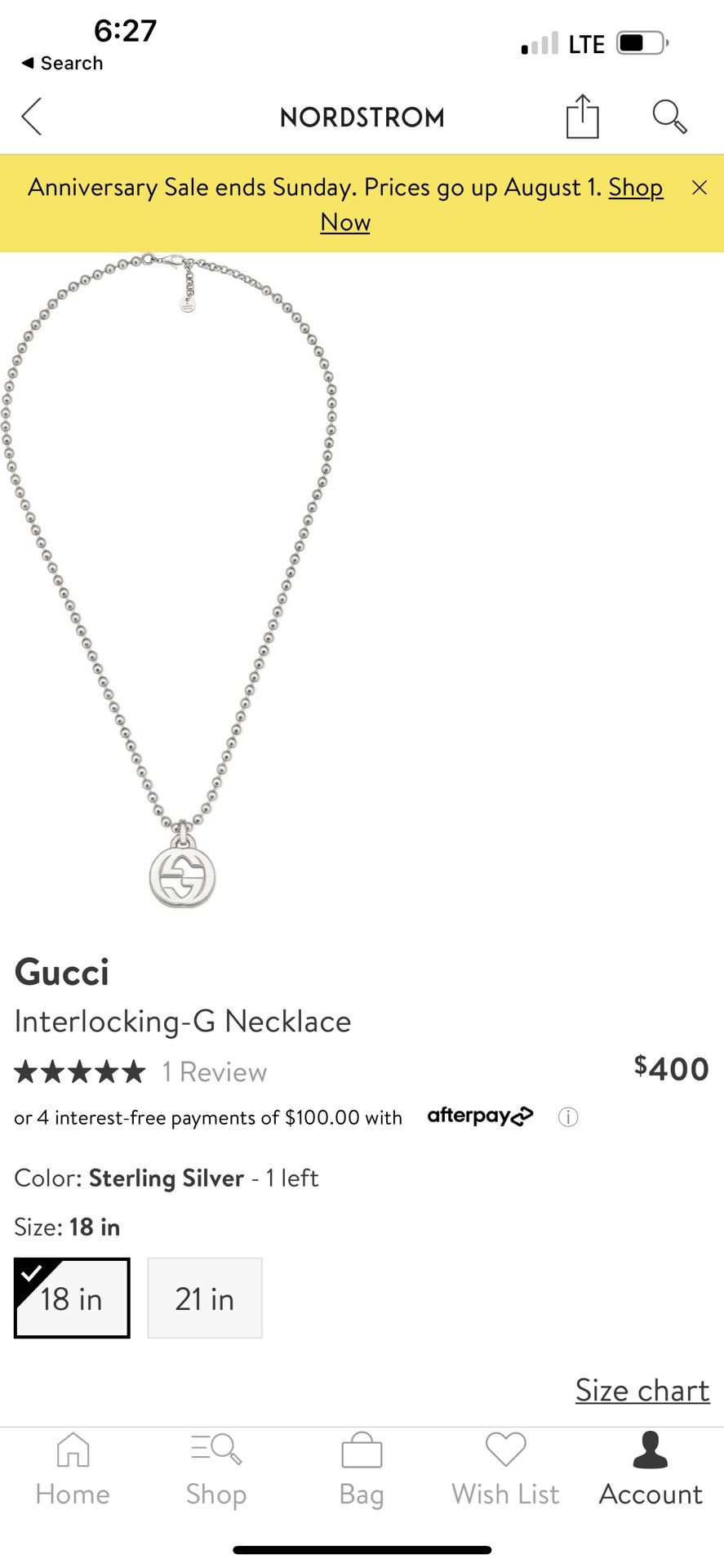 *Authentic GUCCI Interlocking Necklace