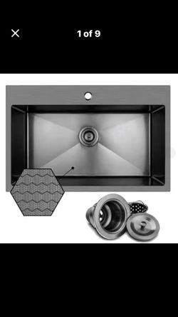 30 in. Drop-In Single Bowl Gunmetal Black  Kitchen Sink