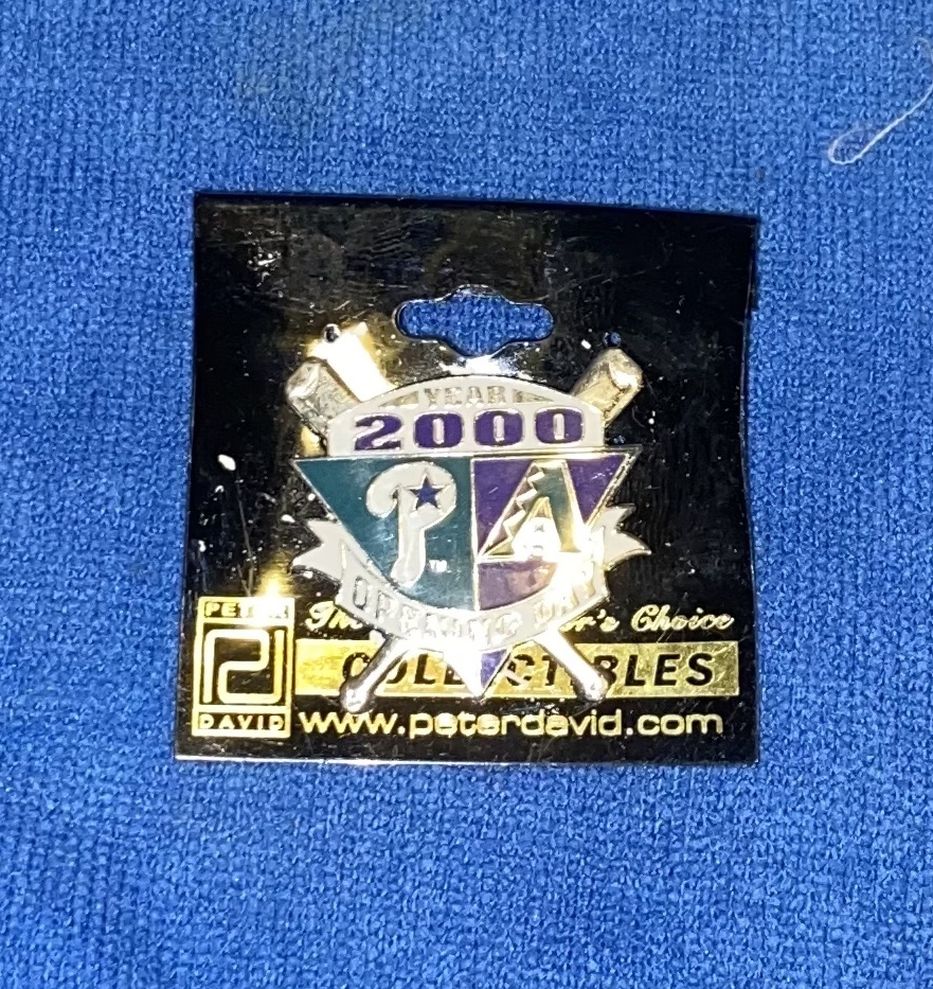 Y2K Opening Day Game Press Pin of the 2000 Season Opener between the Philadelphia Phillies & the Arizona Diamondbacks