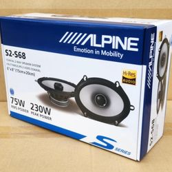 Alpine Car Speakers Set S Series 6x8 Inch 2-Way Coaxial System 230 Watts S2-S68 🚨 Payment Options Available 🚨 No Credit Needed 🚨