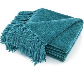 Throw Blanket Soft Cozy Chenille Throw Blanket