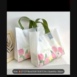 50 Pc Floral Tulip Delight Plastic Bag Set Of 50
