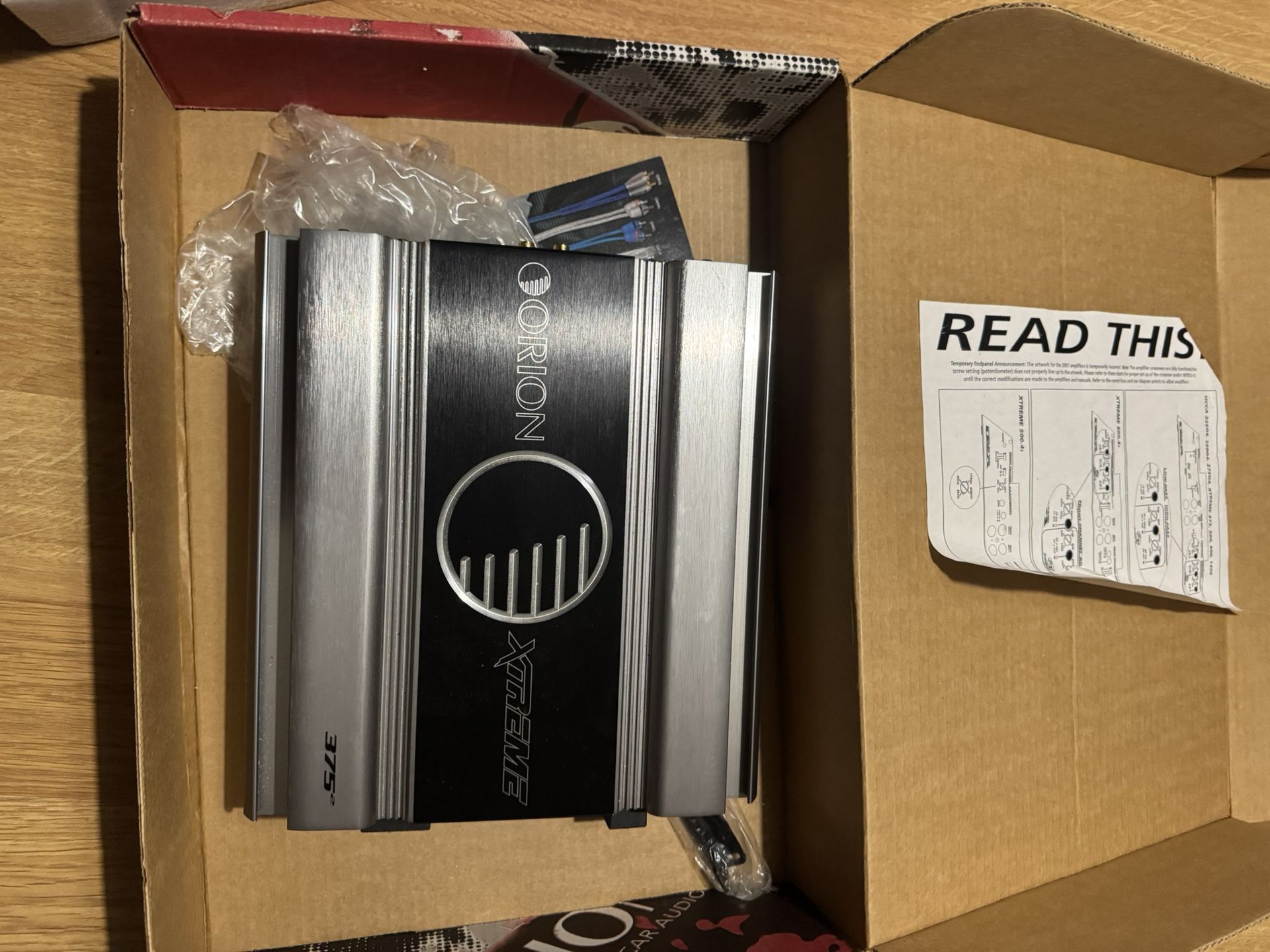 Orion car 375 2. New never powered. 375 watt 2 channel amp