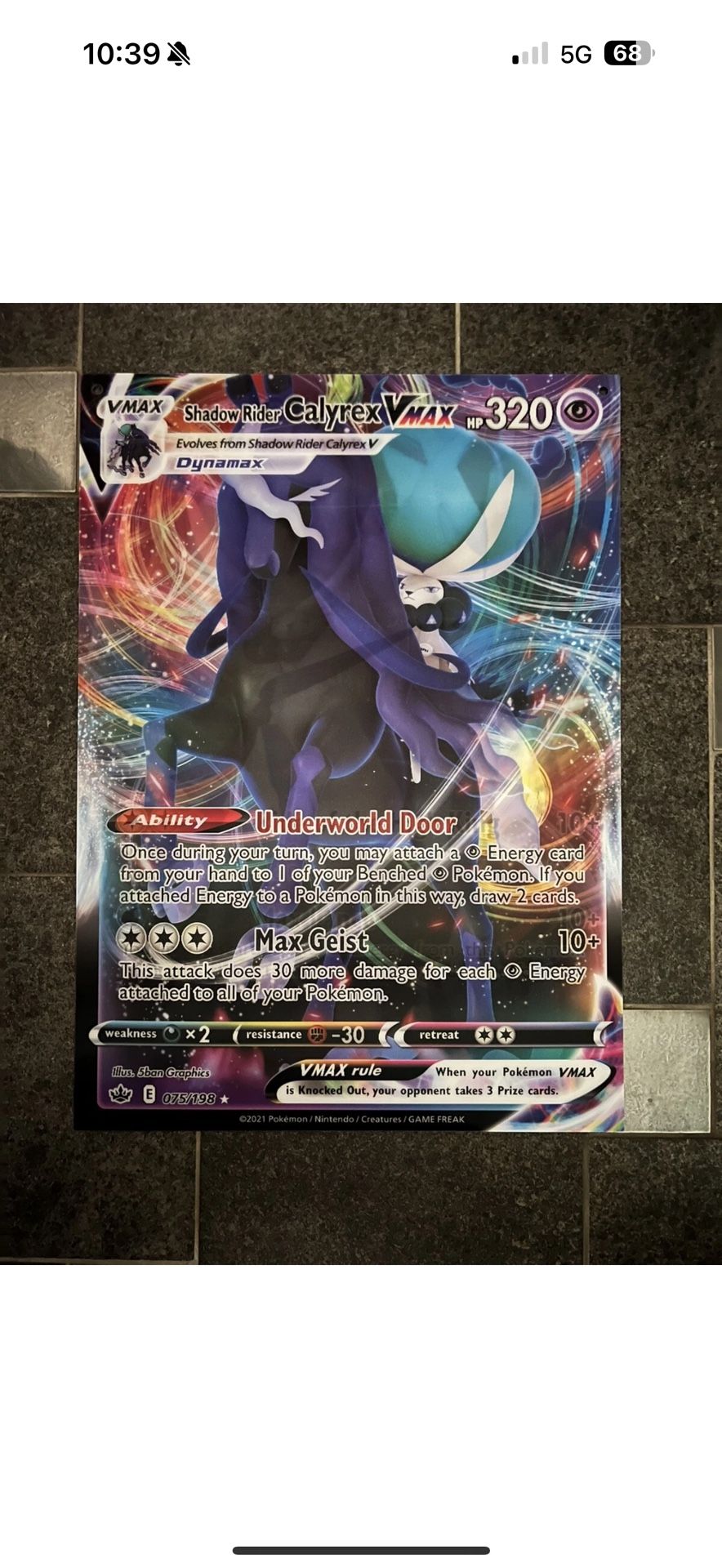 17"X24" POKEMON SHADOW ICE RIDER CALYREX 3D LENTICULAR CARD POSTER STORE DISPLAY