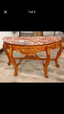 mid century antique carved marble entry table $200 delivery 🚚 included !