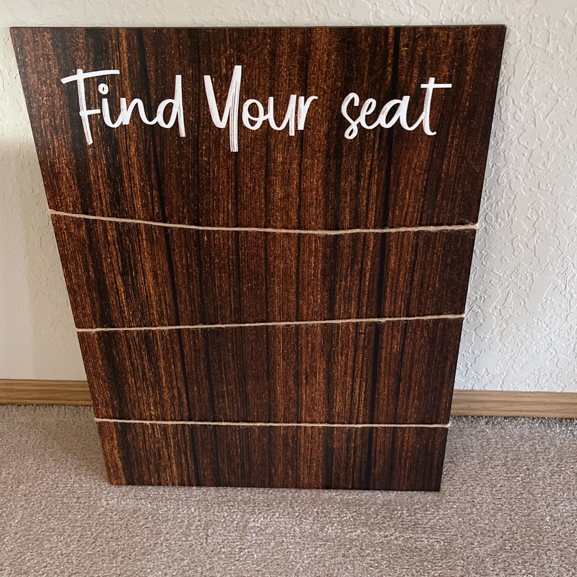 NEW Wedding Find Your Seat Sign