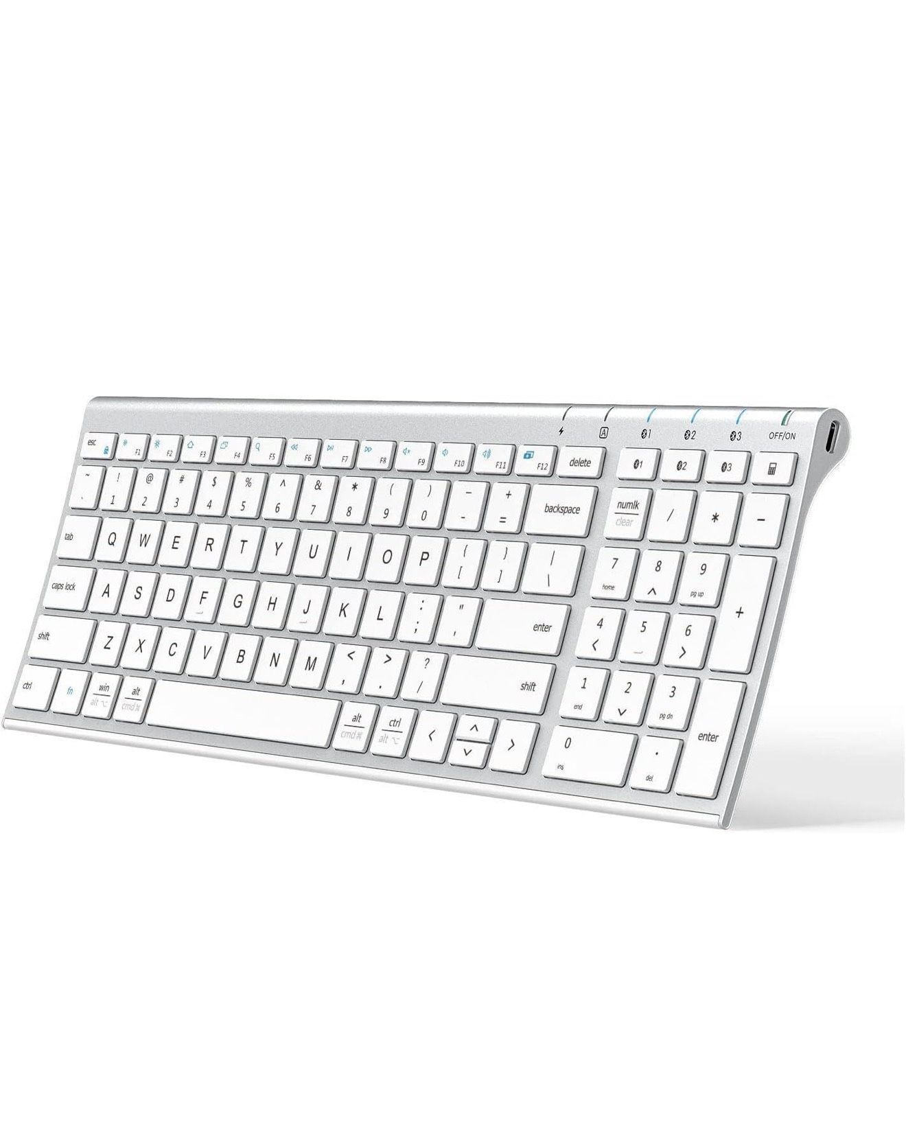 ⌨️ iClever BK10 Bluetooth Keyboard – Silver