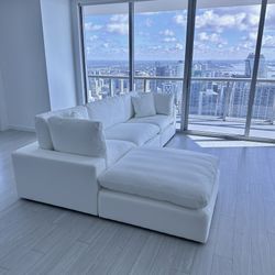 New White Sectional Cloud Couch Sofa 
