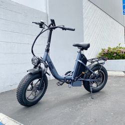 New, foldable e-bike step through 500w 48v 15AH with 16” fat tire, top speed 29mph range up to 55 miles electric bike 