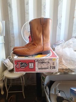 Justin ostrich boots size 13