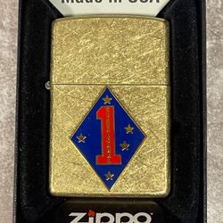 Zippo Marine 1st Division Guadacanal Brass Street  Lighter