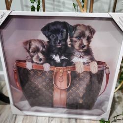 DOGGIES IN A BAG FRAME ART