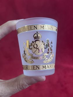 QUEEN MARY SHIP GOLD PRINT SHOT GLASS ~ RETIRED - See More RARE Collection here