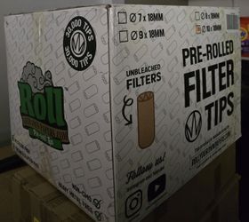 Natural Unbleached Pre Rolled Filter Tips | W Tips | Bulk Packaging | 30,000 pieces | Ø 10mm | Suitable for Pre Rolled Cones, Automa
