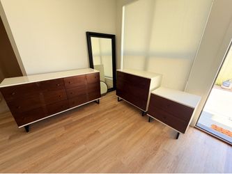 Mid-Century Modern 3-Piece Bedroom Set - Dresser, Chest, and Nightstand