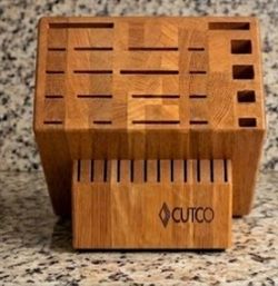 Cutco 24-Slot Honey Oak Knife Block. Huge Upgrade!