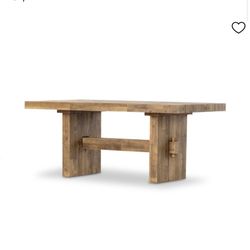 Emmerson® Solid Reclaimed Wood Rectangle 72”  Dining Table And 2 Matching 58” Bench’s