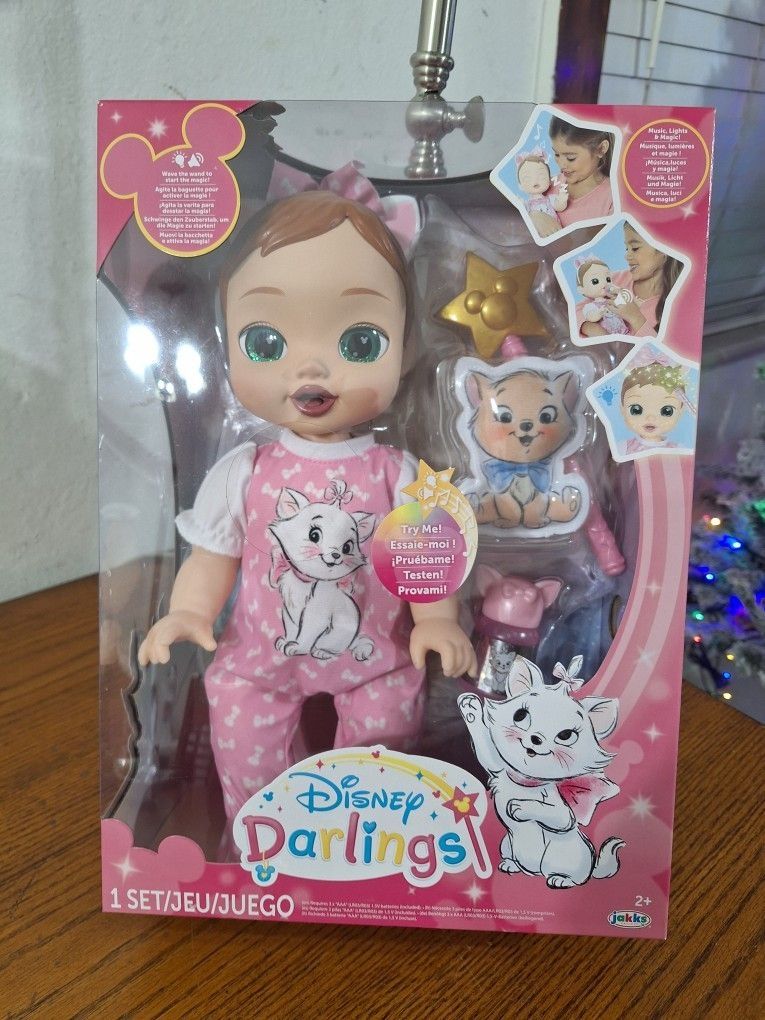 New!! Disney Darlings Doll Marie Toy Girls Kids Gift Touch & Motion Wand 13"