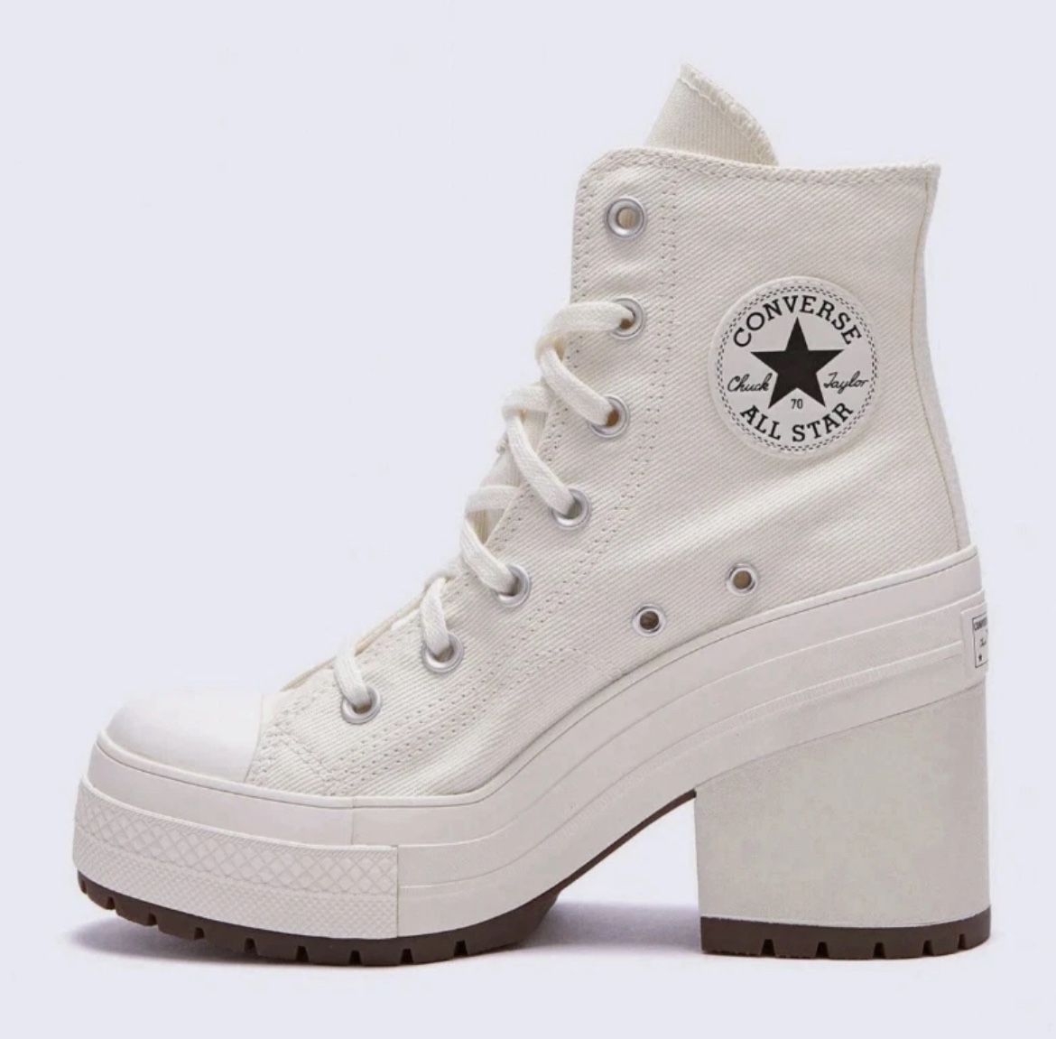 Converse Chuck 70 De Luxe Heel High Egret Shoes Women’s Sizes (A05348C)9.5W, 10W